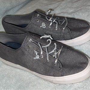 Sperry sneaker size 11 grey with slight shimmer. Used though